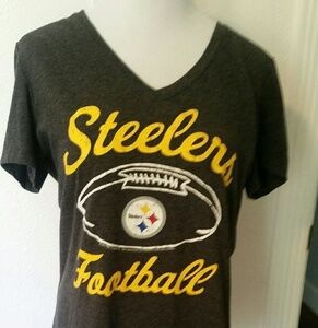 NFL Team Apparel Steelers Football T Shirt NEW B7